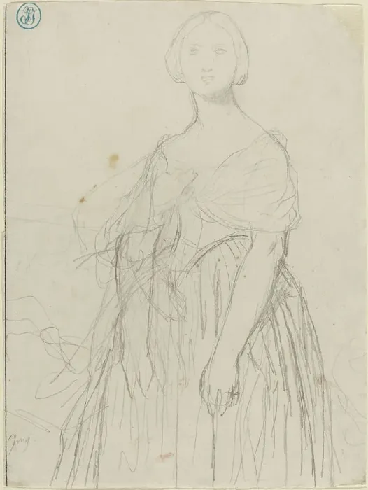 Framed Print : Sketch for Madame Moitessier. Creator: Jean-Auguste-Dominique Ingres Framed Print : Sketch for Madame Moitessier. Creator: Jean-Auguste-Dominique Ingres