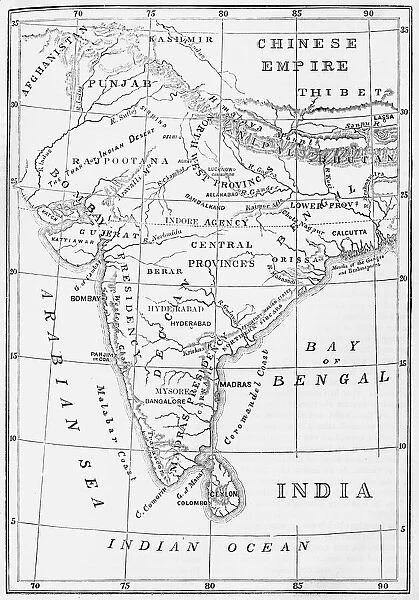 Sketch Map of India, c1891. Creator: James Grant
