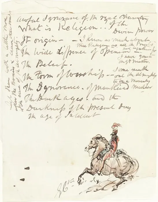 Framed Print : Sketch of Mounted Hussar. Creator: George Cruikshank Framed Print : Sketch of Mounted Hussar. Creator: George Cruikshank
