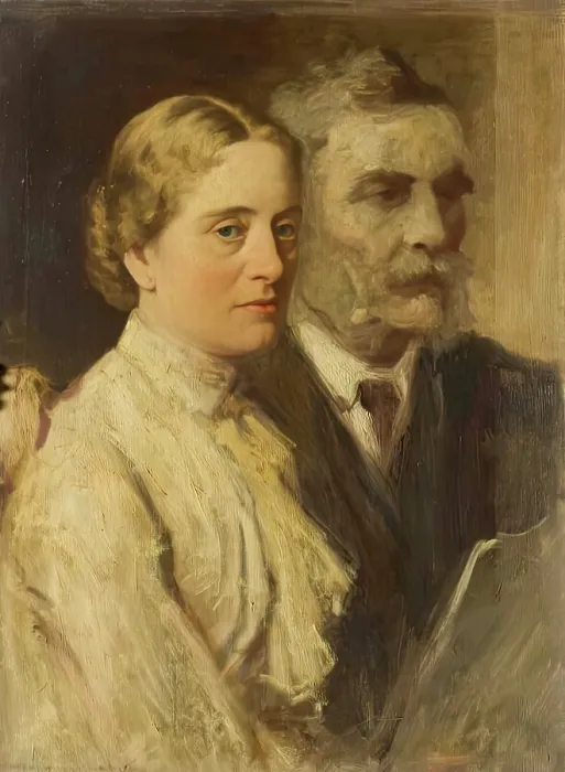 Framed Print : Sketch of Mr and Mrs Orr-Ewing, 1884. Creator: George Reid Framed Print : Sketch of Mr and Mrs Orr-Ewing, 1884. Creator: George Reid