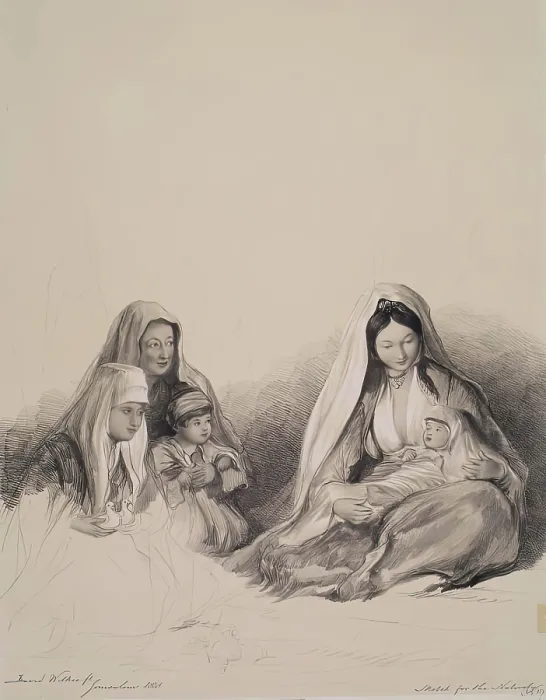 Framed Print : Sketch for the Nativity, 1841. Creator: Joseph Nash Framed Print : Sketch for the Nativity, 1841. Creator: Joseph Nash