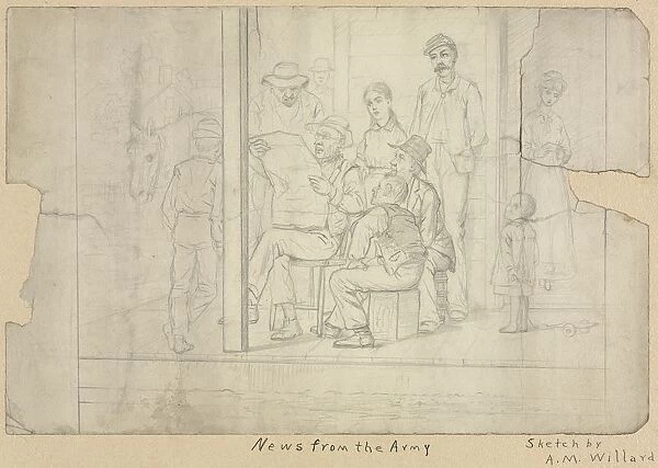 Sketch - News from the Army. Creator: Archibald Willard (American, 1836-1918)