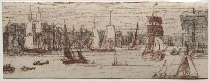 Framed Print : A Sketch Off Greenwich. Creator: Francis Seymour Haden (British, 1818-1910) Framed Print : A Sketch Off Greenwich. Creator: Francis Seymour Haden (British, 1818-1910)