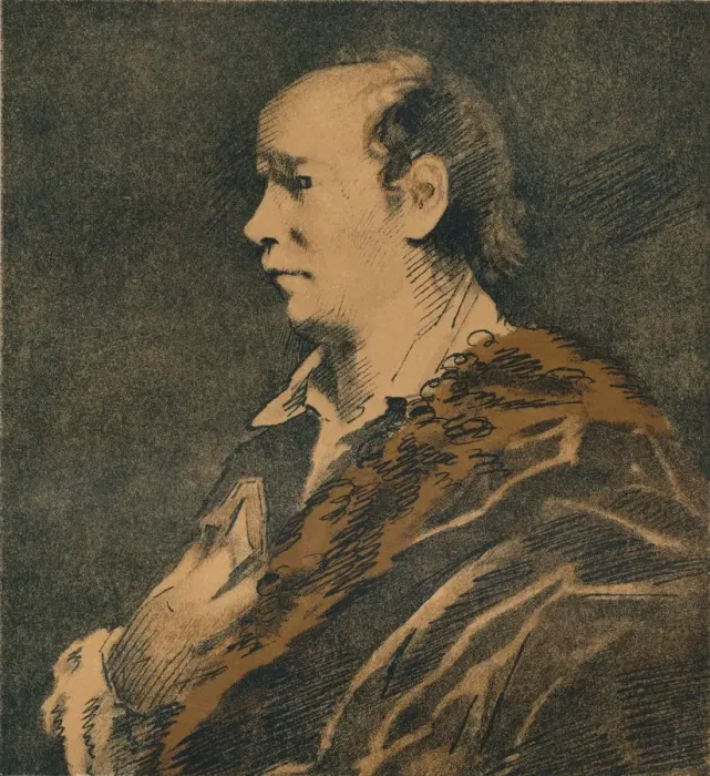 Framed Print : Sketch of Oliver Goldsmith, by Sir Joshua Reynolds, 1769-70, (1906). Artist: Sir Joshua Reynolds Framed Print : Sketch of Oliver Goldsmith, by Sir Joshua Reynolds, 1769-70, (1906). Artist: Sir Joshua Reynolds