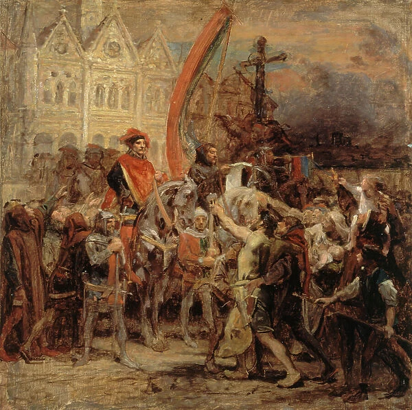Sketch for a painting: Etienne Marcel and the Great Ordinance of 1357, c1883. Creator: Diogene Ulyssee Napoleon Maillart