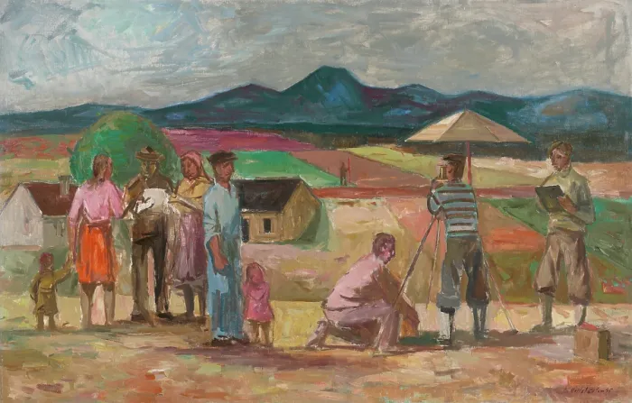 Framed Print : Sketch for the painting Land Surveyor, 1946. Creator: Bedrich Hoffstadter. Sketch for the painting Land Surveyor, 1946. Creator: Bedrich Hoffstadter Framed Print : Sketch for the painting Land Surveyor, 1946. Creator: Bedrich Hoffstadter. Sketch for the painting Land Surveyor, 1946. Creator: Bedrich Hoffstadter