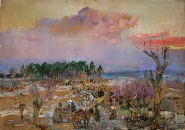 Framed Print : Sketch for the Panorama of Grochow, c1940. Creator: Wojciech Kossak Framed Print : Sketch for the Panorama of Grochow, c1940. Creator: Wojciech Kossak