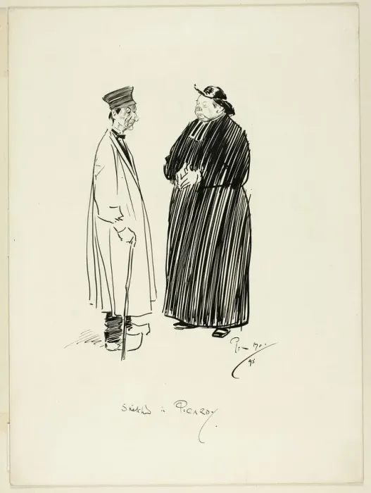 Framed Print : Sketch in Picardy, 1895. Creator: Philip William May Framed Print : Sketch in Picardy, 1895. Creator: Philip William May