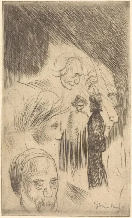 Framed Print : Sketch Plate, 1902. Creator: Theophile Alexandre Steinlen Framed Print : Sketch Plate, 1902. Creator: Theophile Alexandre Steinlen