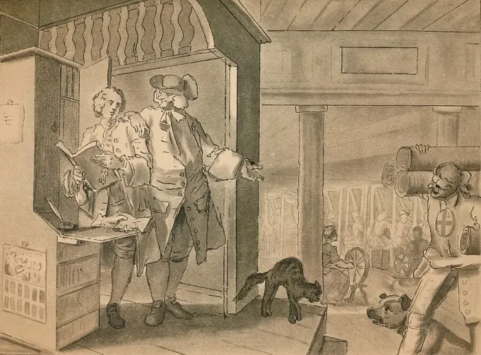 Framed Print : Sketch for Plate IV from Industry and Idleness, 1747. Artist: William Hogarth Framed Print : Sketch for Plate IV from Industry and Idleness, 1747. Artist: William Hogarth