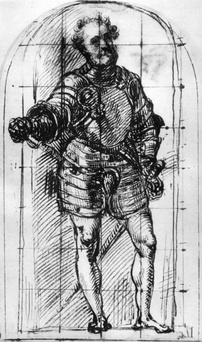 Framed Print : Sketch for the portrait of the Duke of Urbino, 1536, (1937). Artist: Titian Framed Print : Sketch for the portrait of the Duke of Urbino, 1536, (1937). Artist: Titian