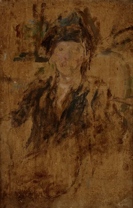 Framed Print : Sketch Portrait of a Woman in a Hat-two-sided painting, c1930. Creator: Olga Boznanska Framed Print : Sketch Portrait of a Woman in a Hat-two-sided painting, c1930. Creator: Olga Boznanska