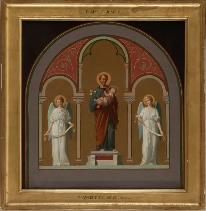 Framed Print : Sketch for the Saint-Joseph church: Saint Joseph, 1874. Creator: Pierre-Auguste Pichon Framed Print : Sketch for the Saint-Joseph church: Saint Joseph, 1874. Creator: Pierre-Auguste Pichon