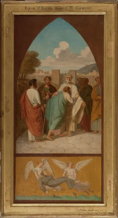 Framed Print : Sketch for the Saint-Séverin church, St Clement, 1857. Creator: Pierre-Auguste Pichon Framed Print : Sketch for the Saint-Séverin church, St Clement, 1857. Creator: Pierre-Auguste Pichon