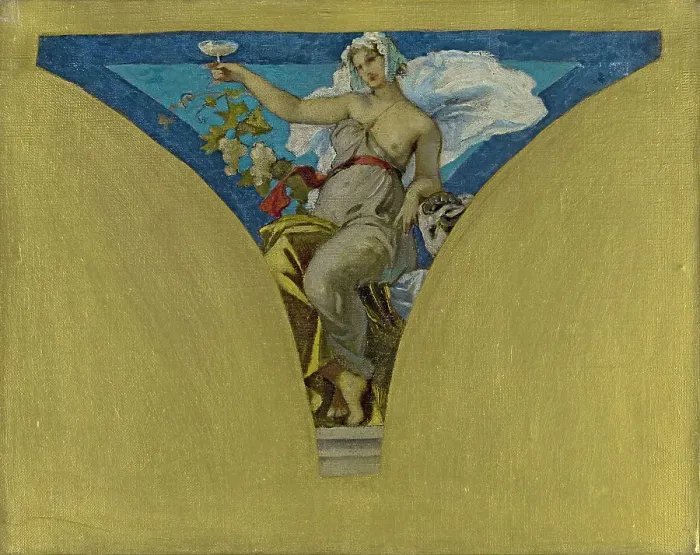 Framed Print : Sketch for the Salle des Fêtes de in the Hôtel de Ville, Paris : La Champagne, c.1891. Creator: François Emile Ehrmann Framed Print : Sketch for the Salle des Fêtes de in the Hôtel de Ville, Paris : La Champagne, c.1891. Creator: François Emile Ehrmann