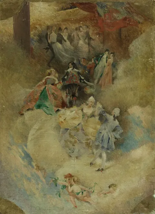 Framed Print : Sketch for the salle des fêtes of the Hôtel de Ville in Paris: Painting and Dance... c.1888. Creator: Aime Morot Framed Print : Sketch for the salle des fêtes of the Hôtel de Ville in Paris: Painting and Dance... c.1888. Creator: Aime Morot