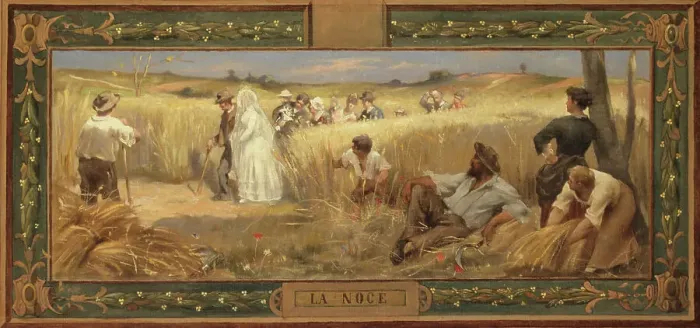 Framed Print : Sketch for the salle des mariages (wedding hall) of the 14th arrondissement : Wedding, 1889. Creator: Adrien-Henri Tanoux Framed Print : Sketch for the salle des mariages (wedding hall) of the 14th arrondissement : Wedding, 1889. Creator: Adrien-Henri Tanoux