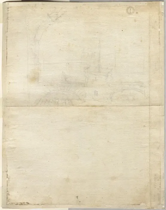 Framed Print : Sketch for San Giovanni in Laterano (verso), 1664. Creator: Lievin Cruyl (Flemish, c Framed Print : Sketch for San Giovanni in Laterano (verso), 1664. Creator: Lievin Cruyl (Flemish, c
