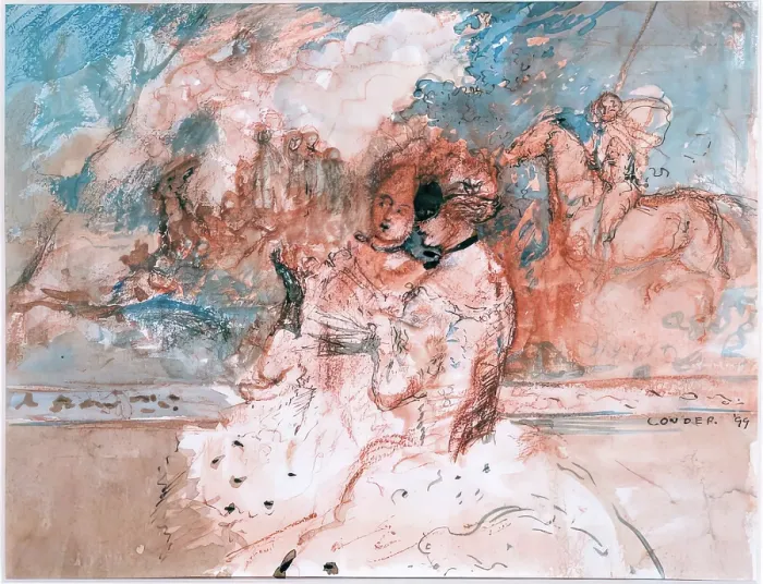 Framed Print : Sketch For A Silk Design, 1899. Creator: Charles Conder Framed Print : Sketch For A Silk Design, 1899. Creator: Charles Conder