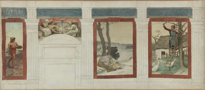 Framed Print : Sketch for the town hall in 4th arrondissement: November, December, January, February, 1884. Creator: Paul Milliet Framed Print : Sketch for the town hall in 4th arrondissement: November, December, January, February, 1884. Creator: Paul Milliet