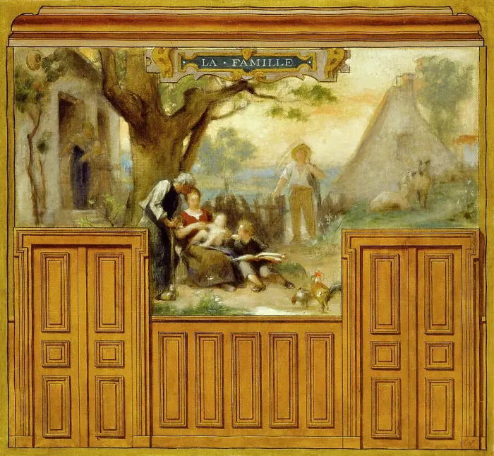 Framed Print : Sketch for the town hall at Arcueil-Cachan : the Family, between 1887 and 1888. Creator: Edouard Vimont Framed Print : Sketch for the town hall at Arcueil-Cachan : the Family, between 1887 and 1888. Creator: Edouard Vimont