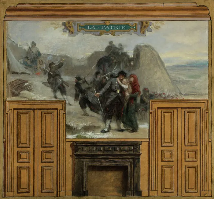Framed Print : Sketch for the town hall in Arcueil-Cachan: The homeland, between 1887 and 1888. Creator: Edouard Vimont Framed Print : Sketch for the town hall in Arcueil-Cachan: The homeland, between 1887 and 1888. Creator: Edouard Vimont