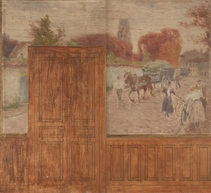 Framed Print : Sketch for the town hall of Créteil, 1898. Creator: Eugene Martial Simas Framed Print : Sketch for the town hall of Créteil, 1898. Creator: Eugene Martial Simas