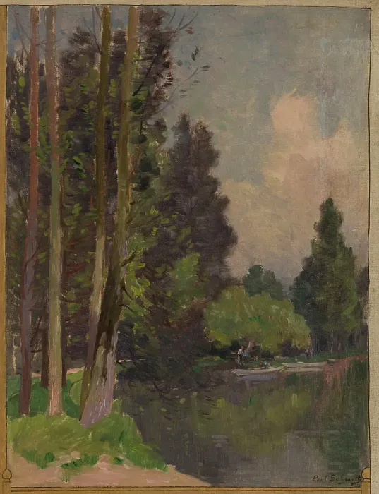 Framed Print : Sketch for the town hall of Vincennes: View of the Bois de Vincennes, 1898. Creator: Paul Leon Felix Schmitt Framed Print : Sketch for the town hall of Vincennes: View of the Bois de Vincennes, 1898. Creator: Paul Leon Felix Schmitt