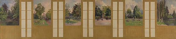 Sketch for the town hall of Vincennes: View of the Bois de Vincennes, 1898. Creator: Paul Leon Felix Schmitt