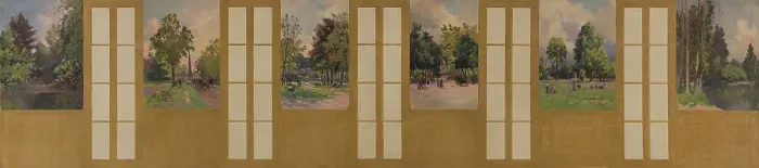 Framed Print : Sketch for the town hall of Vincennes: View of the Bois de Vincennes, 1898. Creator: Paul Leon Felix Schmitt Framed Print : Sketch for the town hall of Vincennes: View of the Bois de Vincennes, 1898. Creator: Paul Leon Felix Schmitt