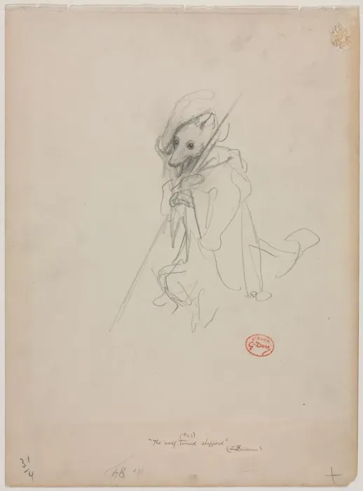 Framed Print : Sketch for The Wolf Turned Shepherd, c. 1868. Creator: Gustave Dore (French Framed Print : Sketch for The Wolf Turned Shepherd, c. 1868. Creator: Gustave Dore (French