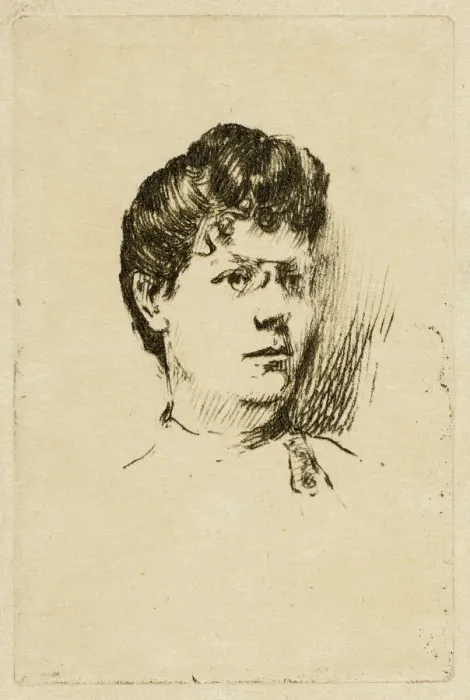 Framed Print : Sketch of a Womans Head, 1895-1900. Creator: Theodore Roussel Framed Print : Sketch of a Womans Head, 1895-1900. Creator: Theodore Roussel