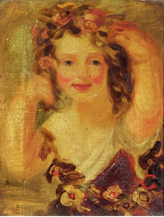 Framed Print : Sketch of a Young Girl (probably Miss Hobbs), c1840s. Creator: John Phillip Framed Print : Sketch of a Young Girl (probably Miss Hobbs), c1840s. Creator: John Phillip