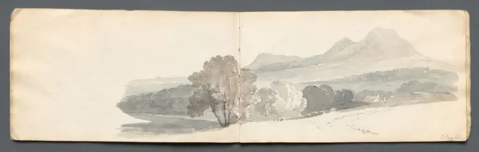 Framed Print : Sketchbook: Eildon Hills, 1814. Creator: Samuel Prout (British, 1783-1852) Framed Print : Sketchbook: Eildon Hills, 1814. Creator: Samuel Prout (British, 1783-1852)