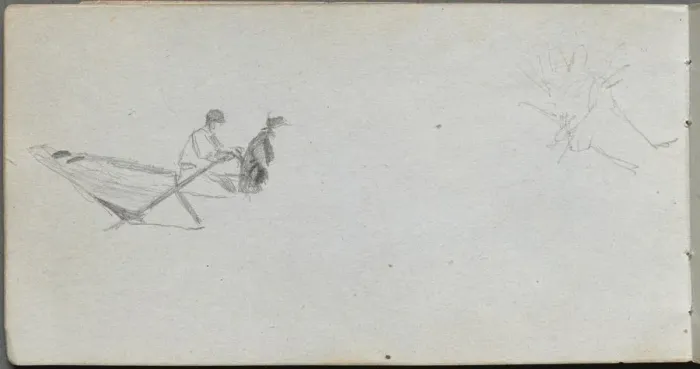 Framed Print : Sketchbook, page 04: Figures in a Boat. Creator: Ernest Meissonier (French, 1815-1891) Framed Print : Sketchbook, page 04: Figures in a Boat. Creator: Ernest Meissonier (French, 1815-1891)