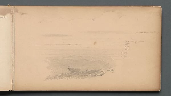 Sketchbook, page 04: Sea Scape with Color Notations, 1859. Creator: Sanford Robinson Gifford