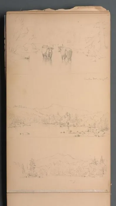 Framed Print : Sketchbook, page 07: Carter Mt (?) Aug. 28th, 1859. Creator: Sanford Robinson Gifford Framed Print : Sketchbook, page 07: Carter Mt (?) Aug. 28th, 1859. Creator: Sanford Robinson Gifford