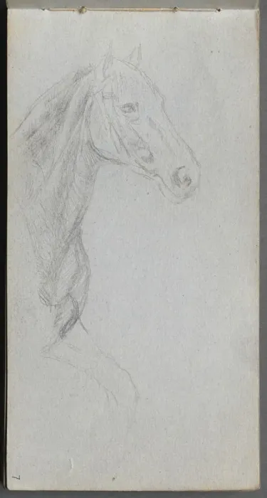 Framed Print : Sketchbook, page 07: Study of a Horse. Creator: Ernest Meissonier (French, 1815-1891) Framed Print : Sketchbook, page 07: Study of a Horse. Creator: Ernest Meissonier (French, 1815-1891)