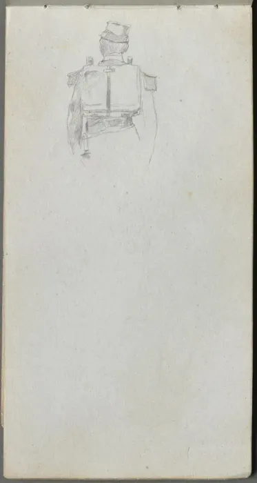 Framed Print : Sketchbook, page 08: Study of a Soldier from behind. Creator: Ernest Meissonier (French Framed Print : Sketchbook, page 08: Study of a Soldier from behind. Creator: Ernest Meissonier (French