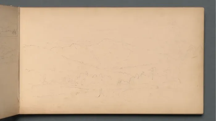 Framed Print : Sketchbook, page 10: Carter Mountian (?), 1859. Creator: Sanford Robinson Gifford (American Framed Print : Sketchbook, page 10: Carter Mountian (?), 1859. Creator: Sanford Robinson Gifford (American