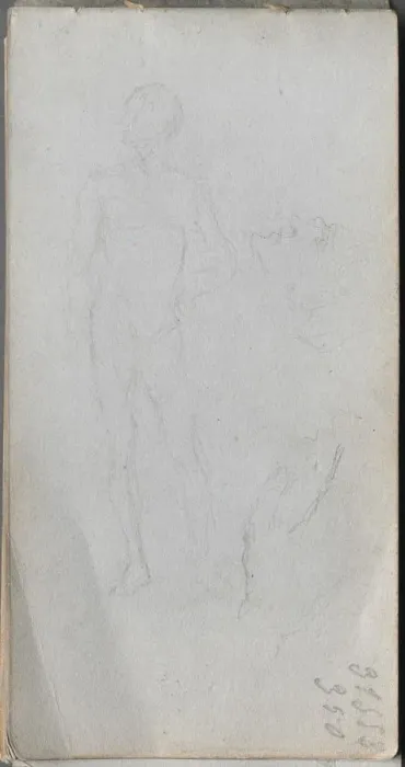 Framed Print : Sketchbook, page 100: Nude Figure, Profile. Creator: Ernest Meissonier (French, 1815-1891) Framed Print : Sketchbook, page 100: Nude Figure, Profile. Creator: Ernest Meissonier (French, 1815-1891)