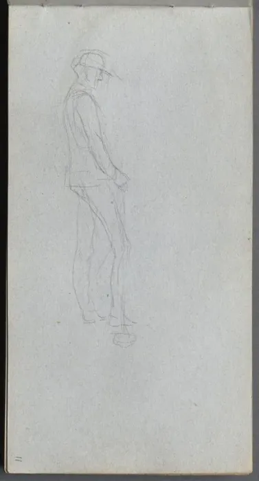 Framed Print : Sketchbook, page 11: Figure in Profile. Creator: Ernest Meissonier (French, 1815-1891) Framed Print : Sketchbook, page 11: Figure in Profile. Creator: Ernest Meissonier (French, 1815-1891)