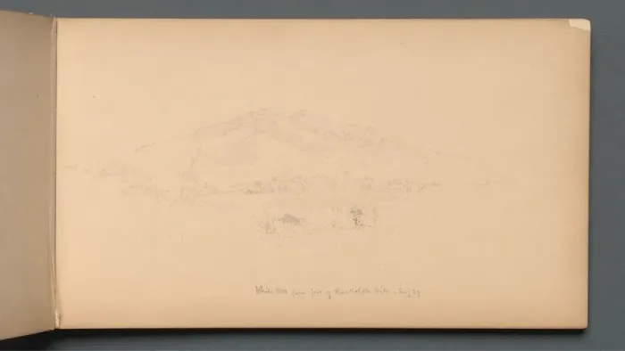 Framed Print : Sketchbook, page 12: White Mountians from foot of Randolph Hill, 1859 Framed Print : Sketchbook, page 12: White Mountians from foot of Randolph Hill, 1859