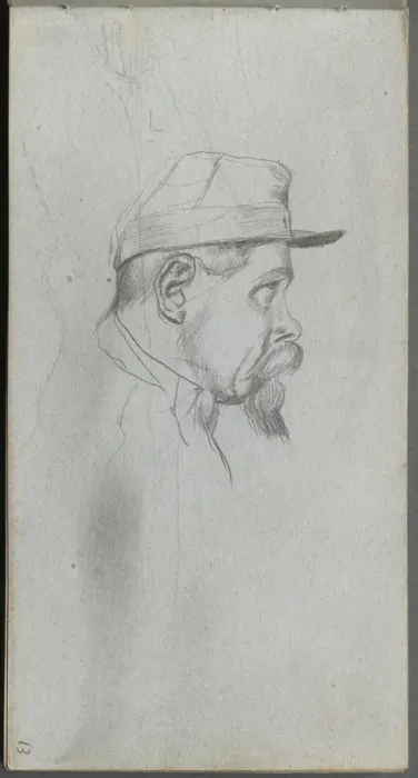 Framed Print : Sketchbook, page 13: Bust of a Man in Profile. Creator: Ernest Meissonier (French, 1815-1891) Framed Print : Sketchbook, page 13: Bust of a Man in Profile. Creator: Ernest Meissonier (French, 1815-1891)