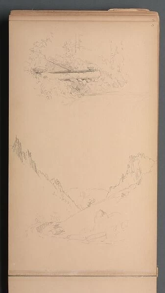 Sketchbook, page 15: Landscapes, Berlin Falls ?, 1859. Creator: Sanford Robinson Gifford
