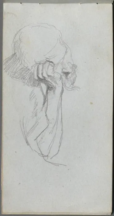 Framed Print : Sketchbook, page 16: Melancholy Figure. Creator: Ernest Meissonier (French, 1815-1891) Framed Print : Sketchbook, page 16: Melancholy Figure. Creator: Ernest Meissonier (French, 1815-1891)