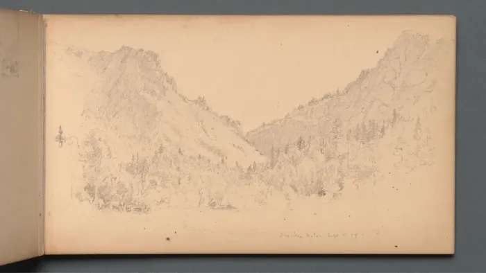 Framed Print : Sketchbook, page 18: Dixville Notch, Sept Framed Print : Sketchbook, page 18: Dixville Notch, Sept