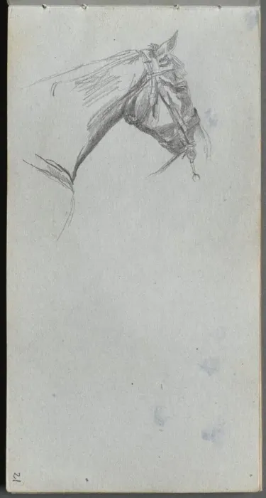 Framed Print : Sketchbook, page 21: Study of a Horse. Creator: Ernest Meissonier (French, 1815-1891) Framed Print : Sketchbook, page 21: Study of a Horse. Creator: Ernest Meissonier (French, 1815-1891)