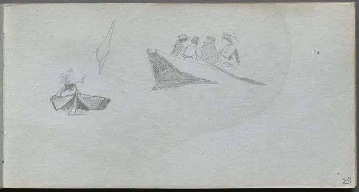 Framed Print : Sketchbook, page 25: Studies of Figures in Boats. Creator: Ernest Meissonier (French, 1815-1891) Framed Print : Sketchbook, page 25: Studies of Figures in Boats. Creator: Ernest Meissonier (French, 1815-1891)
