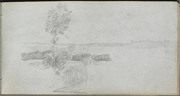 Sketchbook, page 28: Landscape Study. Creator: Ernest Meissonier (French, 1815-1891)